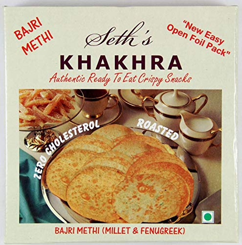 Seths Bajri Methi Khakhra Weizen-Snack mit Hirse- und Bockshornklee-Geschmack - 200g 2er-Packung von Seth's