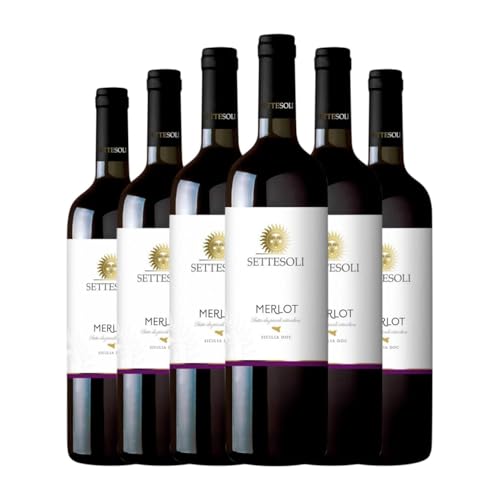 Settesoli Merlot Sicilia 75 cl Rotwein (Karton mit 6 Flaschen von 75 cl) von Settesoli