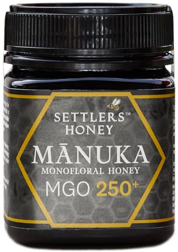 Settlers Manuka Honig MGO 250+ - produziert und abgefüllt in Neuseeland - 250g - zertifiziert und 100% purer Manuka Honig von Zeelec