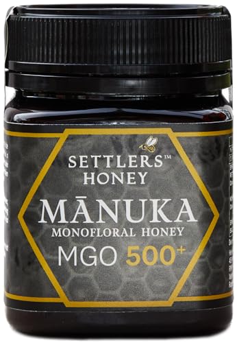 Settlers Manuka Honig MGO 500+ - produziert und abgefüllt in Neuseeland - 250g - zertifiziert und 100% purer Manuka Honig von Zeelec