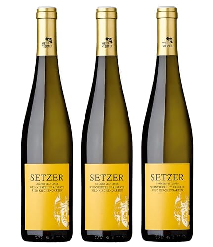 3x 0,75l - 2023er - Setzer - Ried Kirchengarten - Grüner Veltliner - Weinviertel DAC Reserve - Österreich - Weißwein trocken von Setzer