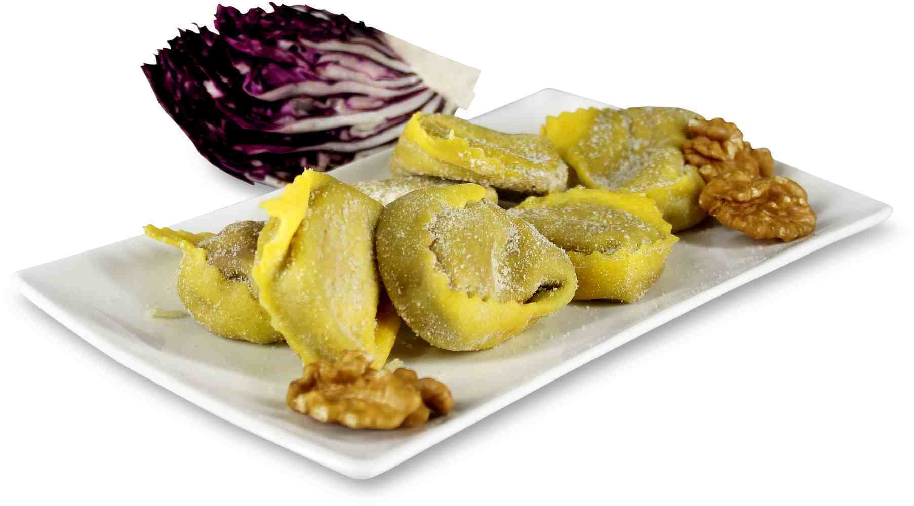 Tortellaccio mit Walnuss, Radicchio und Gorgonzola von Sfoglia Rina SRL