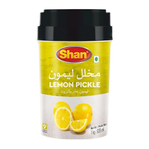 Shan Lemon Pickle, 1 kg, Zitronenpickles mit reichhaltiger Gewürzmischung, Beilage zu Mahlzeiten von Shan