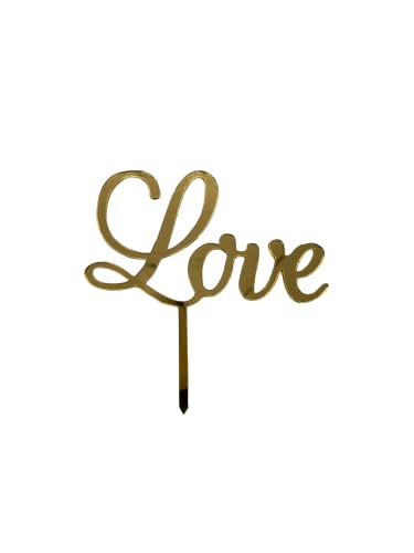 Cake Topper S - Love - GOLD - Acryl - Shantys von Shantys Patisserie & Dessert