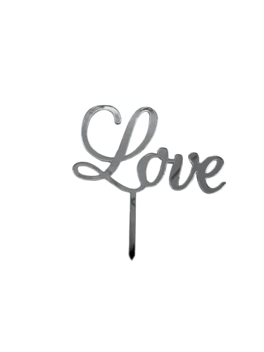 Cake Topper S - Love - SILVER - Acryl - Shantys von Shantys Patisserie & Dessert