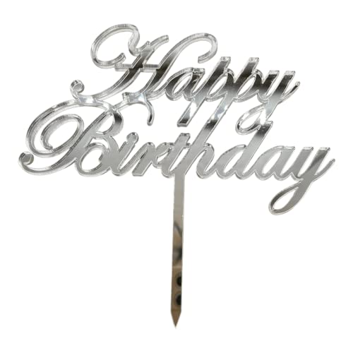 Cake Topper XXL - Happy Birthday No1 - SILBER - Acryl - Shantys von Shantys Patisserie & Dessert