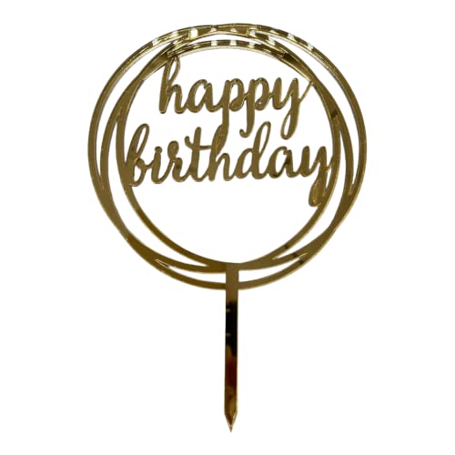 Cake Topper XXL - Happy Birthday No2 - GOLD - Acryl - Shantys von Shantys Patisserie & Dessert