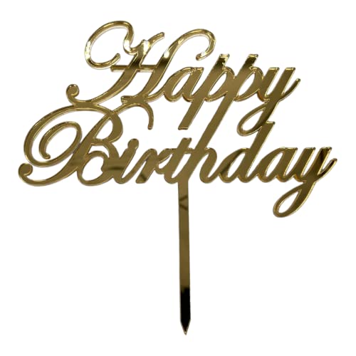 Cake Topper XXL - Happy Birthday No3 - GOLD - Acryl - Shantys von Shantys Patisserie & Dessert