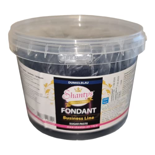 Shantys Fondant Business Line - DUNKELBLAU - 1 Kg - Zuckerteig Zuckermasse - SHANTYS von Shantys Patisserie & Dessert