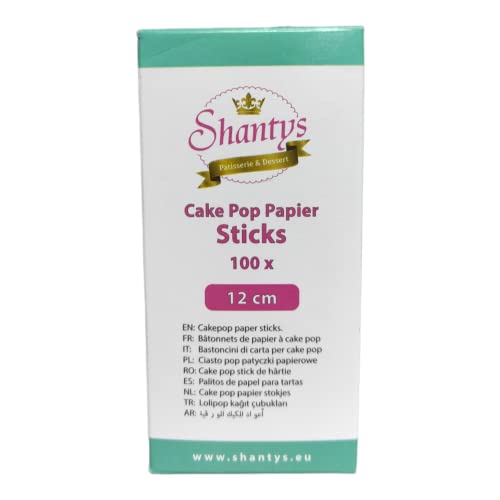 100 x Cake Pop Sticks - weiss - 12 cm - Papier, Lollipop Stiele, Melts - Shantys von Shantys Patisserie & Dessert