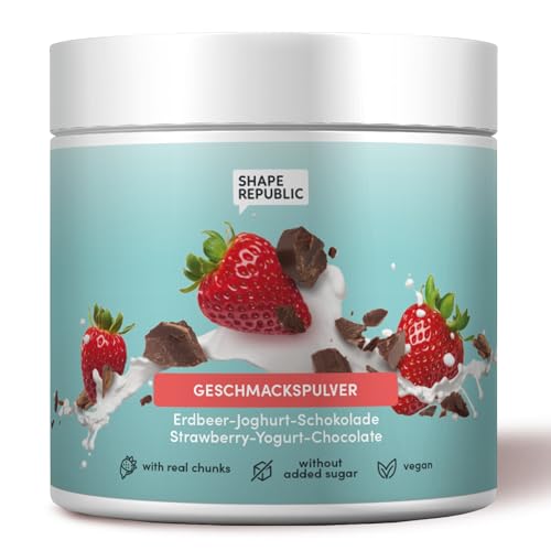 Shape Republic Geschmackspulver 250 g | Zucker und Kalorien reduzieren leicht gemacht | Erdbeer Joghurt Schokolade von Shape Republic