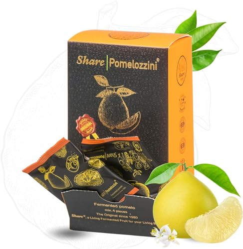 Share Pomelozzini ® - fermentierte Pomelo (Pampelmuse) 4 Stück, Original fermentierte natürlich gewachsene Pampelmuse | Fermentation mind. 30 Monate, Wohlfühlsnack von Share