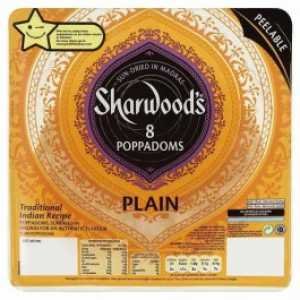 Sonnengetrocknete Sharwoods 8 schlichte Poppadoms von Sharwood