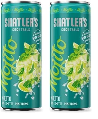 Shatler's Cocktails | Mojito | Sommerlicher Genuss | Rum, Limette und Minzaroma | 12 x 250ML | 10,1% (Packung mit 2) von Shatler's