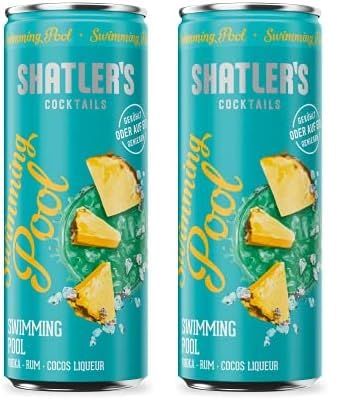 Shatler's Cocktails | Swimming Pool | Karibisches Südseeflair | Vodka, Rum und Cocos Liqueur | 12 x 250ML | 10,1% (Packung mit 2) von Shatler's