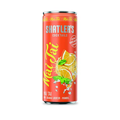 Shatler's Cocktails | Mai Tai | Klassischer Tiki-Drink | Rum, Orange Liqueur und Mandel | 12 x 250ML | 10,1% von Shatler's