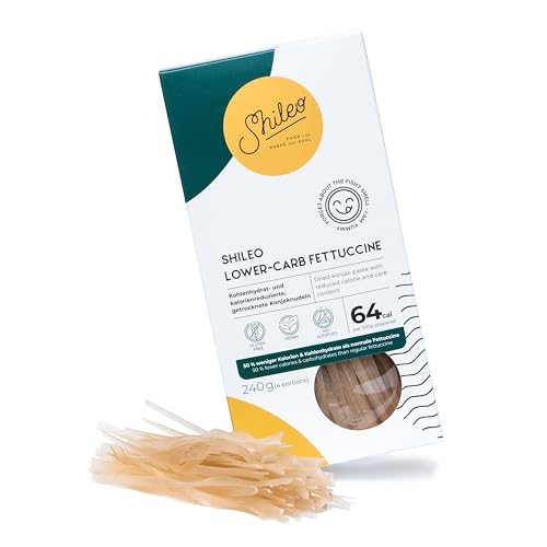 Shileo Konjak Fettuccine Nudeln 240g aus Konjakmehl | energiereduzierte Lower Carb Konjaknudeln | Keto Konjak-Nudeln (fast) ohne Kohlenhydrate für eine bewusste Low-Carb Ketogene Ernährung von Shileo