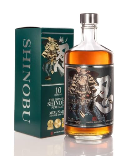 SHINOBU 10 Years Old Pure Malt Whisky Mizunara Oak Finish aus Japan, 43% vol - 1 x 700 ml von Shinobu