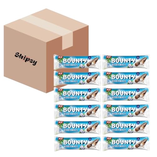 Bounty Wafer Rolls Riegel 22,5g 12 Stuck Shipsy Box von Shipsy