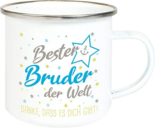 ShirtInStyle, Geschenkset, Emaille Tasse bester Bruder der Welt, danke das es dich gibt! Farbe weiß von ShirtInStyle