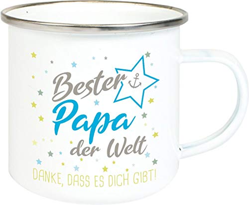 ShirtInStyle, Geschenkset, Emaille Tasse bester Papa der Welt, danke das es dich gibt! Farbe weiß von ShirtInStyle