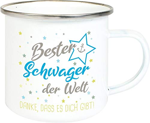 ShirtInStyle, Geschenkset, Emaille Tasse bester Schwager der Welt, danke das es dich gibt! Farbe weiß von ShirtInStyle