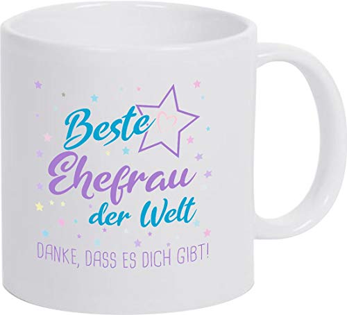 ShirtInStyle, Geschenkset, Tasse beste Ehefrau der Welt, danke das es dich gibt! Farbe weiß von ShirtInStyle