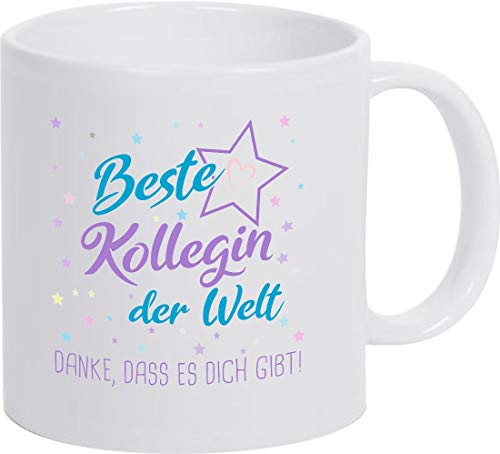 ShirtInStyle, Geschenkset, Tasse beste Kollegin der Welt, danke das es dich gibt! Farbe weiß von ShirtInStyle