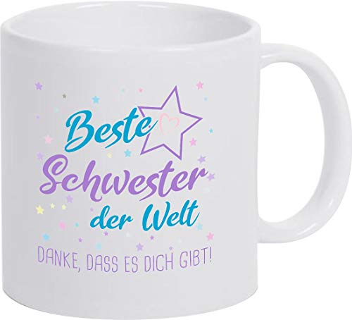 ShirtInStyle, Geschenkset, Tasse beste Schwester der Welt, danke das es dich gibt! Farbe weiß von ShirtInStyle