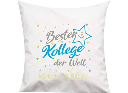 ShirtInStyle, Kissen bester Kollege der Welt, danke das es dich gibt! Größe 40x40cm mit Füllung, Farbe weiß von ShirtInStyle