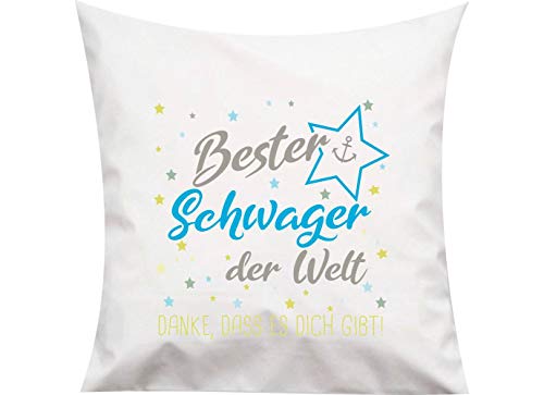 ShirtInStyle, Kissen bester Schwager der Welt, danke das es dich gibt! Größe 40x40cm mit Füllung, Farbe weiß von ShirtInStyle