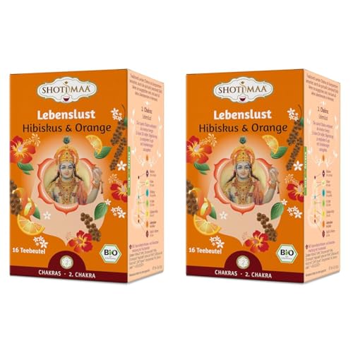 Shoti Maa BioAyurvedaTee Lebenslust Orange, Hibiskus, 32 gramm (Packung mit 2) von Shoti Maa