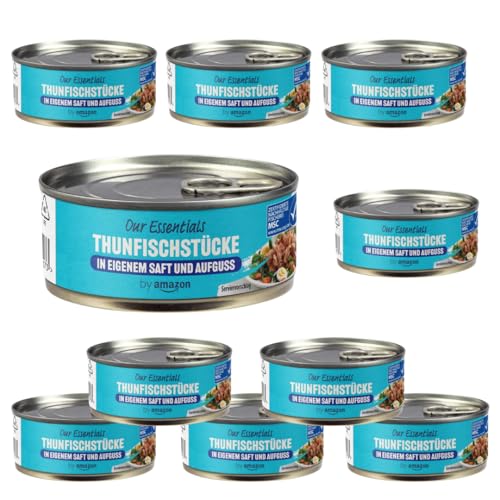 Thunfischstücke in eigenem Saft und Aufguss, 145g (10er-Pack) von Shumilov