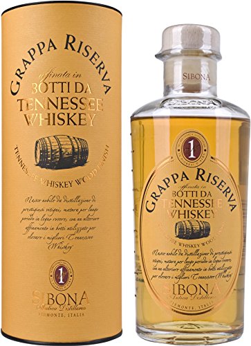 Nº1 SIBONA Grappa Riserva Botti da Tennessee Whiskey 40% vol. (1 x 0,5l) – Italienischer Grappa ausgebaut in original Whiskey-Fässern aus Tennessee von Nº1 SIBONA