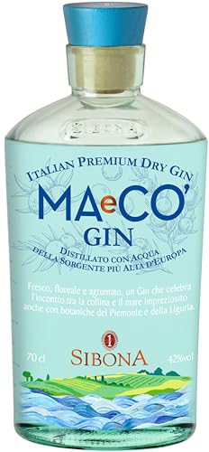 Sibona MAeCO‘ Italian Premium Dry Gin – Aromatischer, frischer Gin aus Italien mit 42 % vol. Alkohol (1 x 0,7l) von Sibona