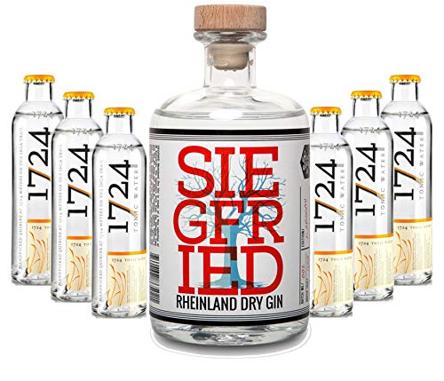Gin Tonic Set - Siegfried Rheinland Gin 0,5l (41% Vol) + 6x 1724 Tonic Water 200ml inkl. Pfand MEHRWEG von Siegfried Rheinland-Siegfried Rheinland