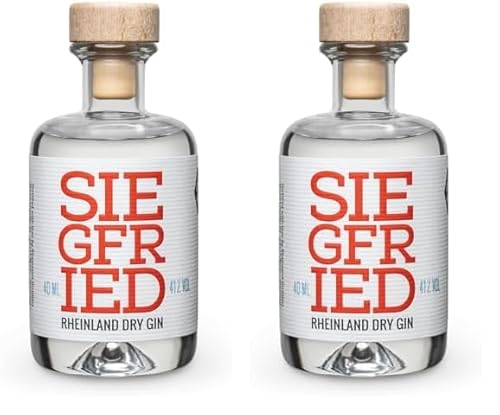 Siegfried Rheinland Dry Gin | Weltweit ausgezeichneter Premium Gin | Micro-batch Gin mit 18 Botanicals | Regionalität und Weltklasse | 41% Vol. | 40ML (Packung mit 2) von Siegfried