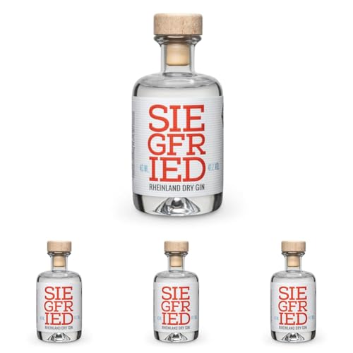 Siegfried Rheinland Dry Gin | Weltweit ausgezeichneter Premium Gin | Micro-batch Gin mit 18 Botanicals | Regionalität und Weltklasse | 41% Vol. | 40ML (Packung mit 4) von Siegfried