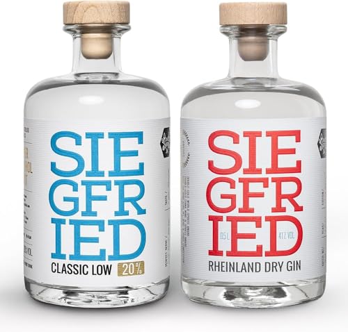 Siegfried Rheinland Dry Gin und Classic Low Set | Weltweit ausgezeichneter Premium Gin | Micro-batch Gin mit 18 Botanicals | 41%/20% | 2 x 500ML von Siegfried