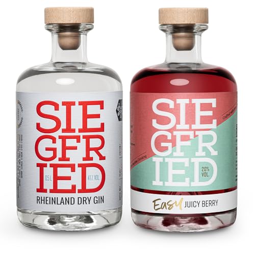 Siegfried Rheinland Dry Gin und Easy Juicy Berry Aperitif Set | Weltweit ausgezeichneter Premium Gin | Gin und Aperitif Set | 41%/20% | 2 x 500ML von Siegfried