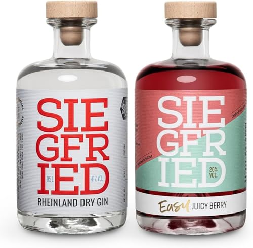 Siegfried Rheinland Dry Gin und Easy Juicy Berry Aperitif Set | Weltweit ausgezeichneter Premium Gin | Gin und Aperitif Set | 41%/20% | 2 x 500ML von Siegfried