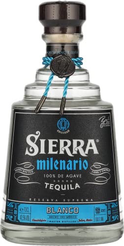 Sierra Milenario Blanco (1 x 700 ml) – Blanco Tequila aus 100 % Blaue Weber Agave – hergestellt in Mexico – ideal für den Pur-Genuss oder Cocktails – 41,5 % Alk. von Sierra