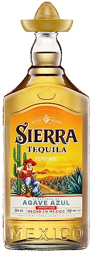 Sierra Tequila Reposado (1 x 1000 ml) – das Original mit Sombrero aus Mexico – Reposado Tequila mit zarten Noten von Vanille und Karamell – ideal als Shot mit Zimt & Orange – 38 % Alk | 1l (1er Pack) von Sierra