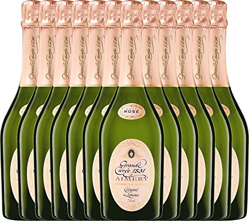 Aimery Grande Cuvée 1531 Rosé Crémant Brut von Sieur d'Arques - Schaumwein 12 x 0,75l VINELLO - 12er - Weinpaket inkl. kostenlosem VINELLO.weinausgießer von Sieur d'Arques