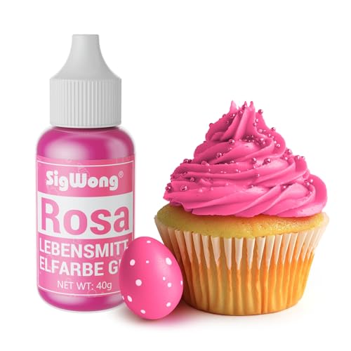 Lebensmittelfarbe Gel, 40g Lebensmittel Farbe Pastell für Fondant, Lebendiger Lebensmittelfarben für Buttercreme, Kuchen Backen, Kekse, Diy Seifen, Macaron, Slime-Rosa von SigWong