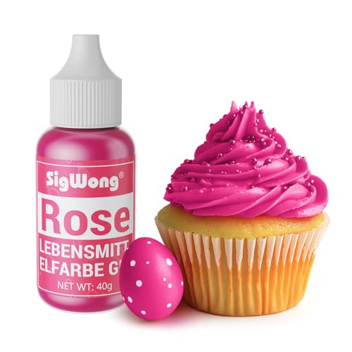 Lebensmittelfarbe Gel, 40g Lebensmittel Farbe Pastell für Fondant, Lebendiger Lebensmittelfarben für Buttercreme, Kuchen Backen, Kekse, Diy Seifen, Macaron, Slime-Rose von SigWong