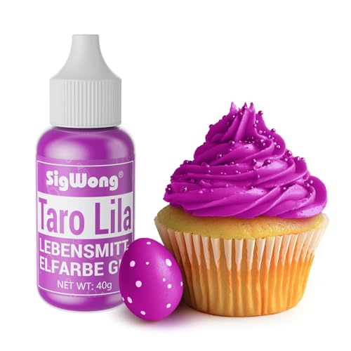 Lebensmittelfarbe Gel, 40g Lebensmittel Farbe Pastell für Fondant, Lebendiger Lebensmittelfarben für Buttercreme, Kuchen Backen, Kekse, Diy Seifen, Macaron, Slime-Taro Lila von SigWong