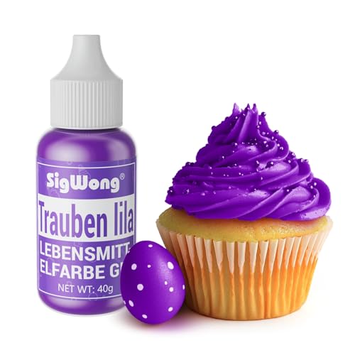 Lebensmittelfarbe Gel, 40g Lebensmittel Farbe Pastell für Fondant, Lebendiger Lebensmittelfarben für Buttercreme, Kuchen Backen, Kekse, Diy Seifen, Macaron, Slime-Trauben lila von SigWong