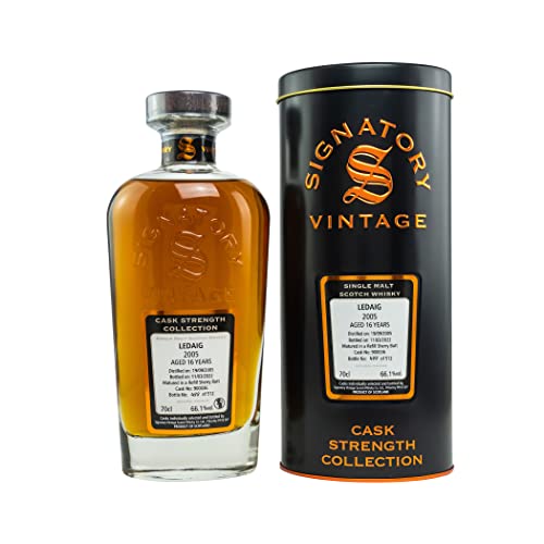 Signatory Vintage LEDAIG 16 Years Old Cask Strength 2005 66,1% Vol. 0,7l in Tinbox von Signatory Vintage