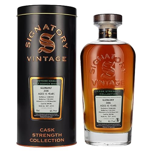 Signatory Vintage GLENLIVET 15 Years Old Cask Strength 2006 63,7% Vol. 0,7l in Tinbox von Signatory Vintage